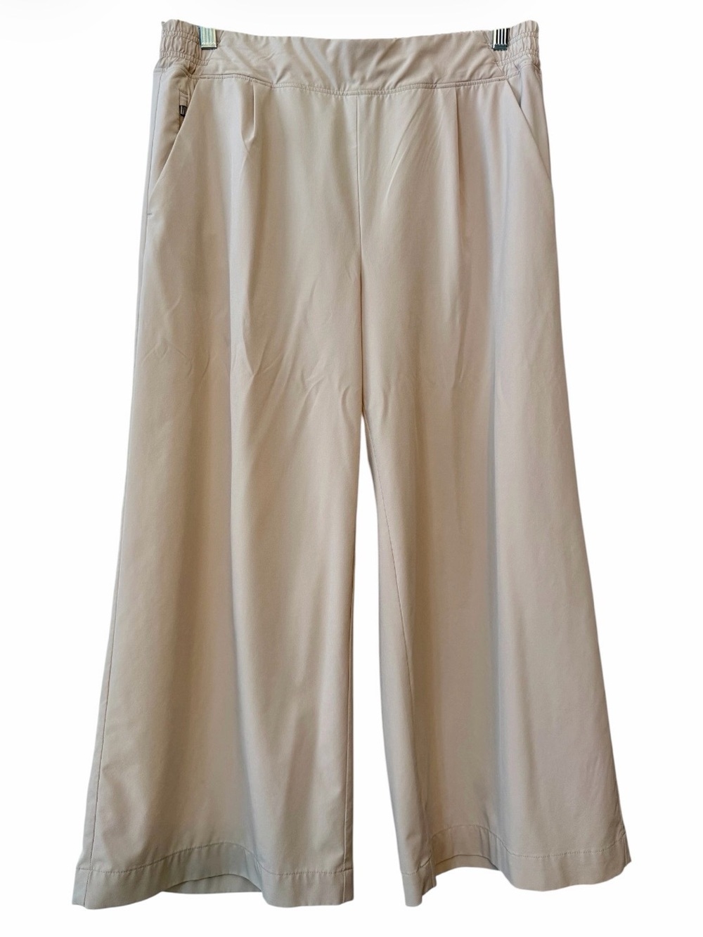 Athleta Brooklyn Wide Leg Crop Pant Color Stone Stretch Trouser plus size 12 - Picture 3 of 12